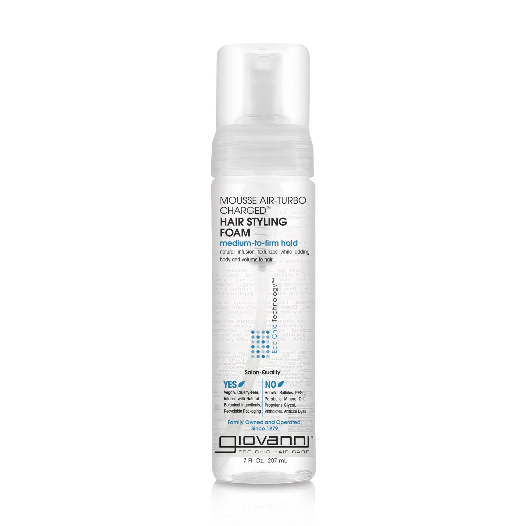 Піна для укладання волосся Giovanni Eco Chic Technology Mousse Air-Turbo Charged Hair Styling Foam середня фіксація, 207 мл
